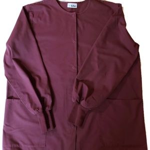 Life Scrub Jacket Wine Size Large